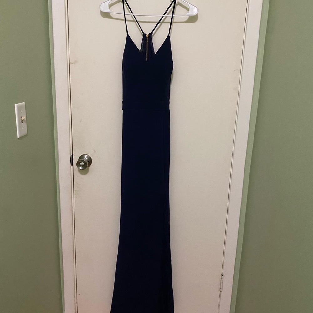 Elegant Navy Evening Gown